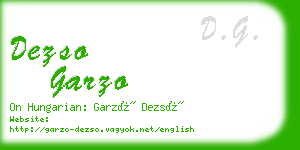 dezso garzo business card